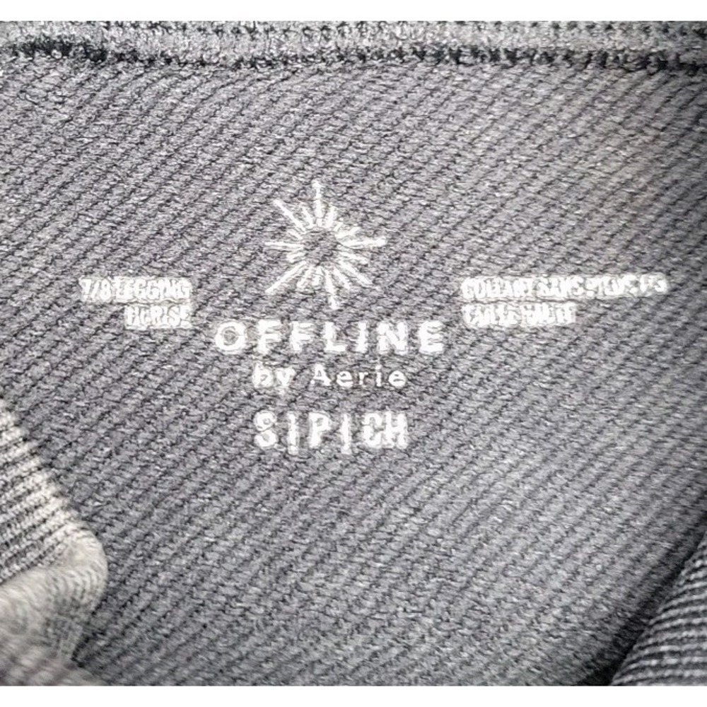 Offline by Aerie Leggings Gray Size Small Smocked Waist 24" - 10" Rise - Picture 5 of 5